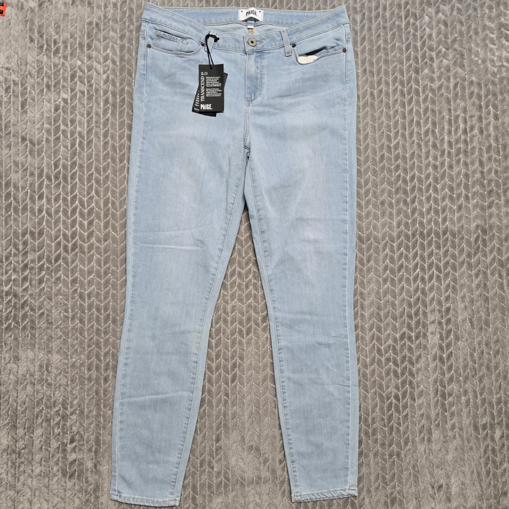Paige Verdugo Ankle Mid Rise Ultra Skinny Jeans Light Wash Transcend 2.0 Size 32